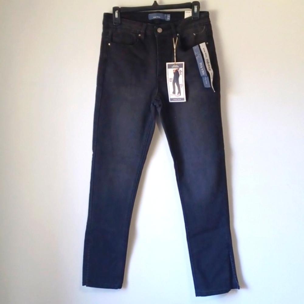 INDIGO RISING black denim jeans. "Slim Through the Hips" pants.  Size 3  NWT